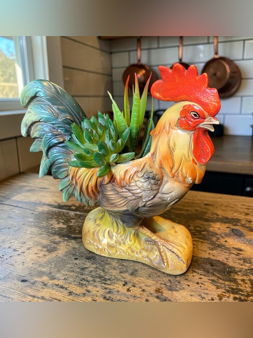 VINTAGE i 1964 CERAMIC ROOSTER PANTER